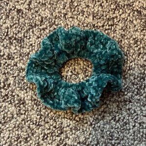 Green Chenille Scrunchie